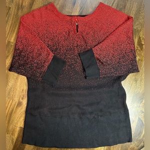 EUC NOTATIONS WOMENS DRESSY GLITTER KEYHOLE SWEATER SIZE L